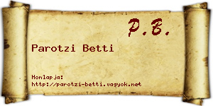 Parotzi Betti névjegykártya
